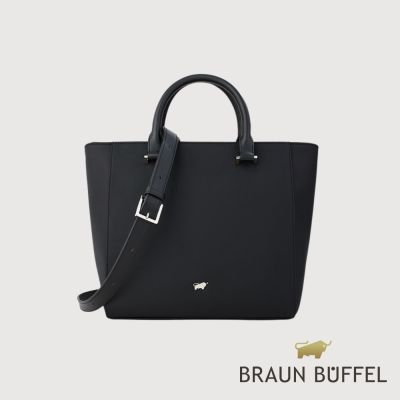 【BRAUN BUFFEL 德國小金牛】台灣總代理 依雅娜-NY 手提包-黑色/BF895-56-BK