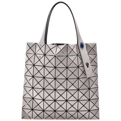 ISSEY MIYAKE 三宅一生BAOBAO亮面幾何方格7X7手提/托特包(杏色)