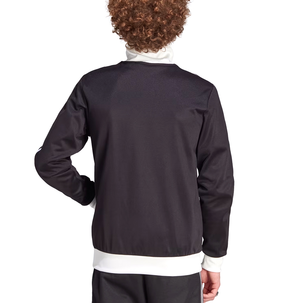 Adidas Beckenbauer TT 男款黑白色復古合身運動訓練休閒三葉草立領外套