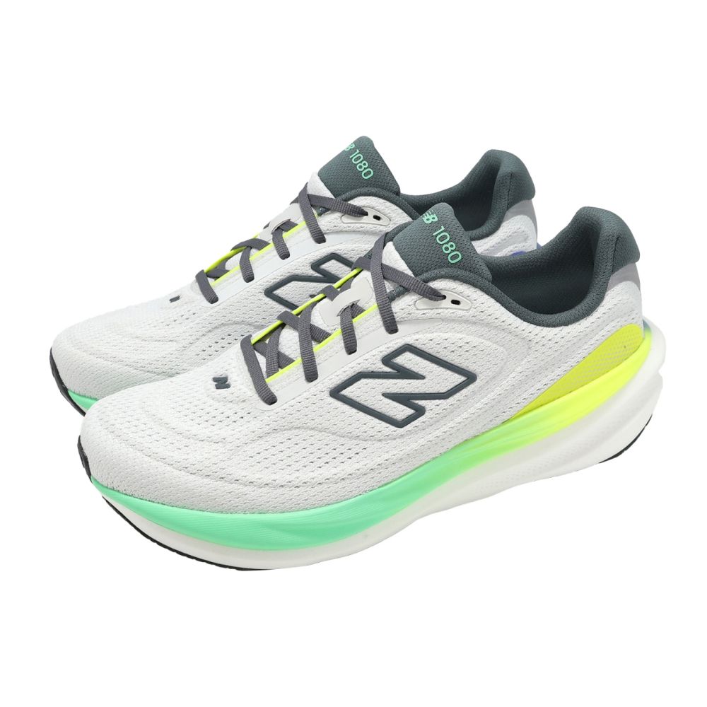 New Balance NB 慢跑鞋 1080 V15 2E 寬楦 男鞋 灰 綠 緩衝 回彈 運動鞋 M10808MP-2E