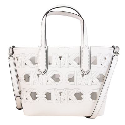 MICHAEL KORS ELIZA 車線穿孔造型兩用包/托特包(白)