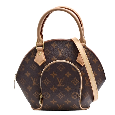 LV Louis Vuitton路易威登 M46196 經典Ellipse PM系列Monogram帆布印花圓弧造型手提/斜背包