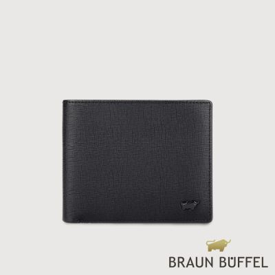 【BRAUN BUFFEL 德國小金牛】台灣總代理 維克多-E 8卡男夾-黑色/BF570-313-BK