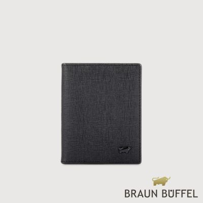 【BRAUN BUFFEL 德國小金牛】台灣總代理 維克多-E 兩折卡夾-黑色/BF570-120-BK