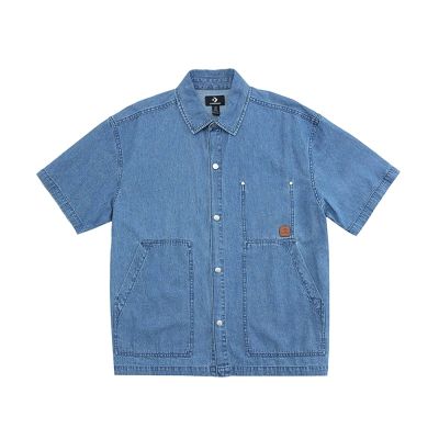 Converse Denim Ss Shirt Blue Denim 短袖 男款 藍色 牛仔 襯衫 MCJ757-UHA