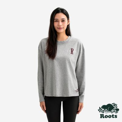 Roots女裝- ATHLETICS 長袖上衣-灰色