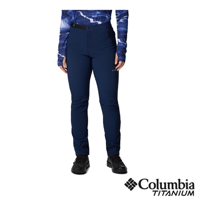 Columbia 哥倫比亞 女款- 鈦 極暖防潑軟殼長褲-深藍色 UAR00130NY/IF