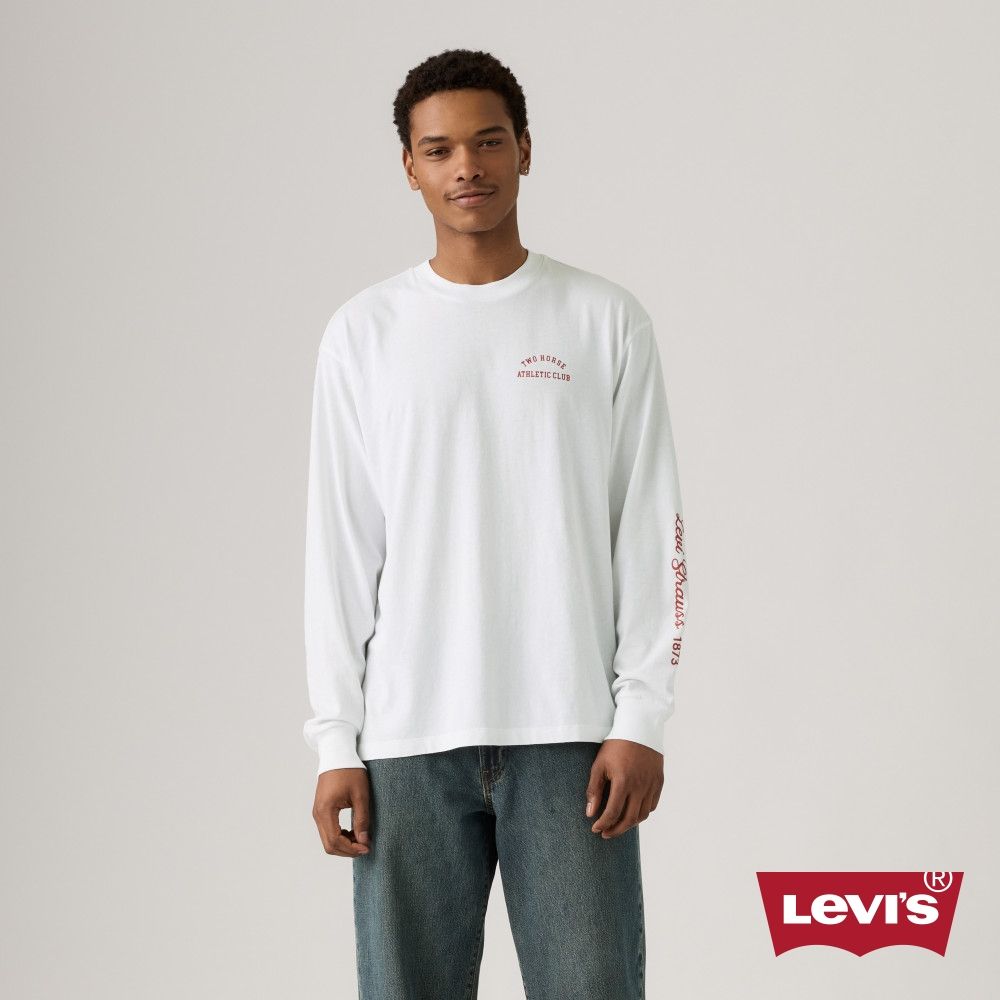 Levi's 男款 印花大學t 胸前印花 長袖 長t 男生上衣 熱賣單品