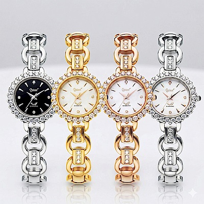 Ogival 愛其華 典雅茉莉水晶鑽珠寶錶 -多色任選