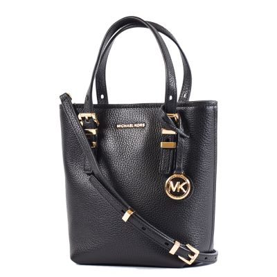 MICHAEL KORS 專櫃款 Quinn 荔枝紋手提/斜背二用包-黑/迷你款
