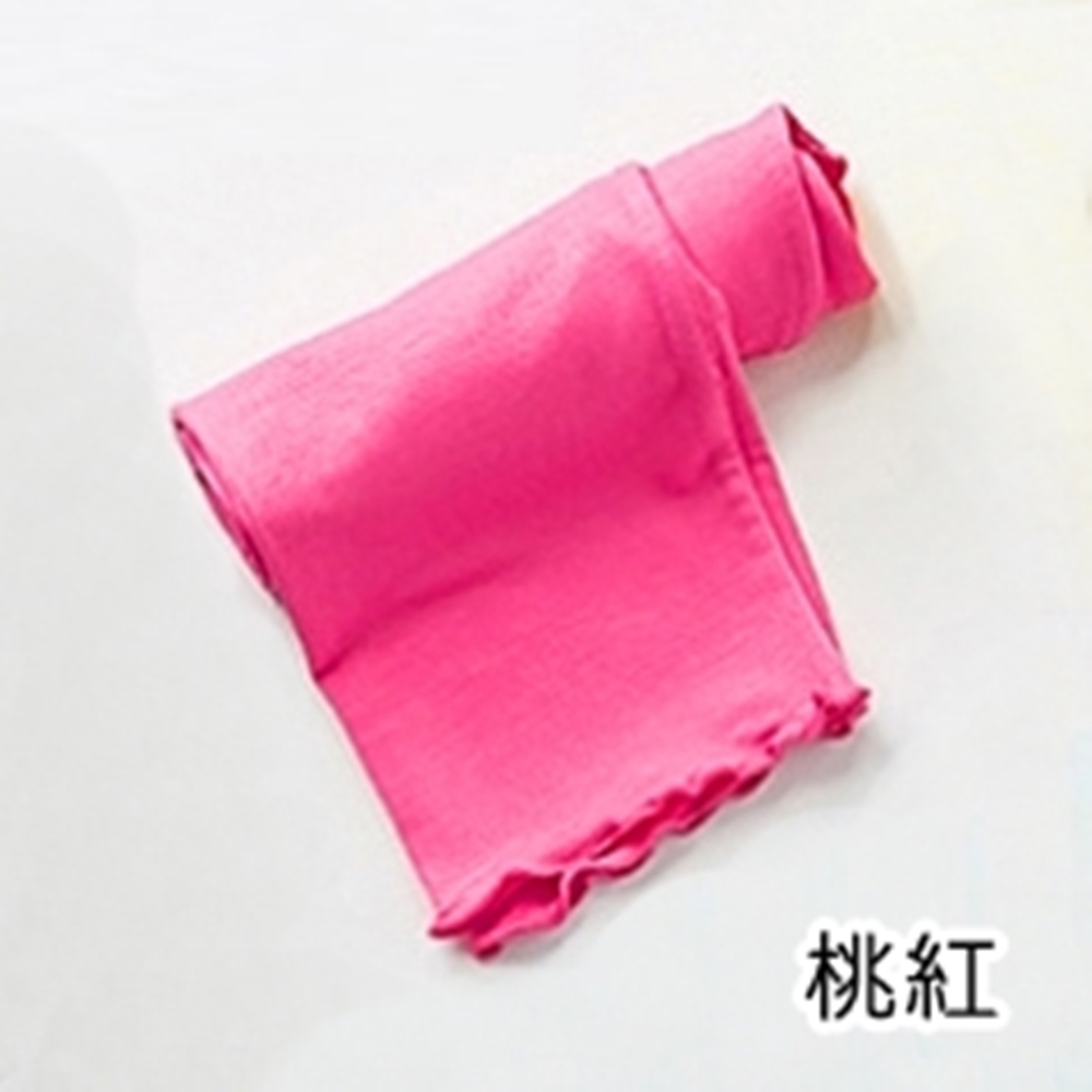 涼感莫代爾 素色木耳邊九分褲 長褲 九分褲 內搭褲 褲子 中童 女童 童裝 橘魔法 現貨【BB9358】 (桃紅)