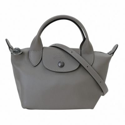 LONGCHAMP  LE PLIAGE XTRA 皮革兩用水餃包(斑鳩灰)mini款