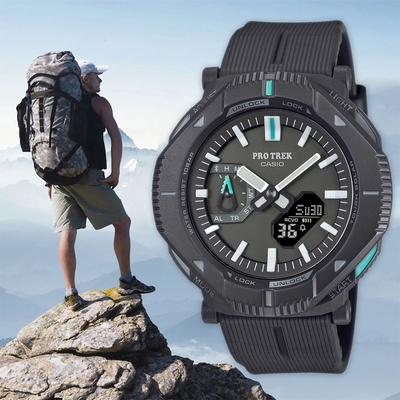 CASIO 卡西歐 PROTREK 戶外登山錶 太陽能藍芽手錶 旋轉錶圈切換造型 百貨週年慶送禮推薦 PRJ-B001-1