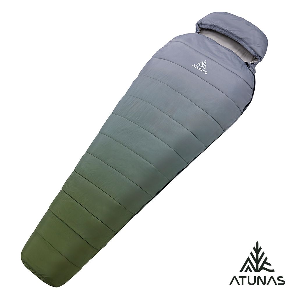 【ATUNAS 歐都納】650 PRIMALOFT科技纖維睡袋A1SBHH02N綠/灰/登山露營