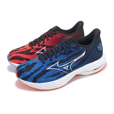 Mizuno 慢跑鞋Wave Rider 28 男鞋紅藍Oni Pack 支撐鴛鴦運動鞋美津濃