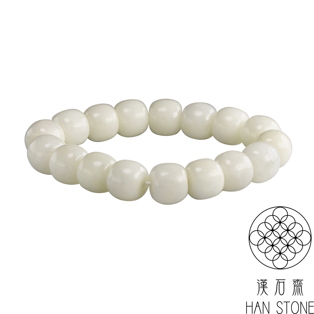 漢石齋】天然A貨白玉和田玉手串(直徑12mm/17顆) | 漢石齋| Yahoo購物中心
