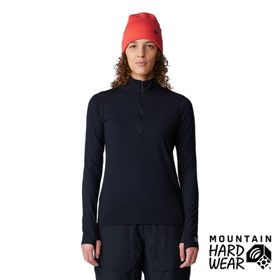 【Mountain Hardwear】MHW Butter Up Half Zip 防曬半拉鍊長袖排汗衣 女款 黑色 #2084621