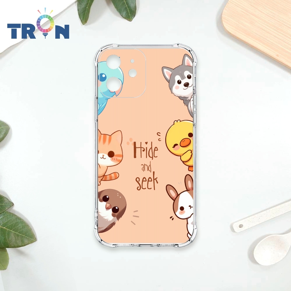 TRON IPhone 12 MINI 小動物玩躲貓 四角防摔 軟殼 手機殼