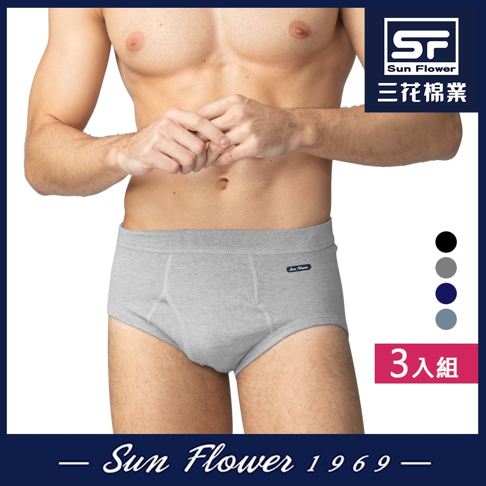 三角褲.男內褲 三花SunFlower三角褲(彩色)(3件) (中灰-3件)
