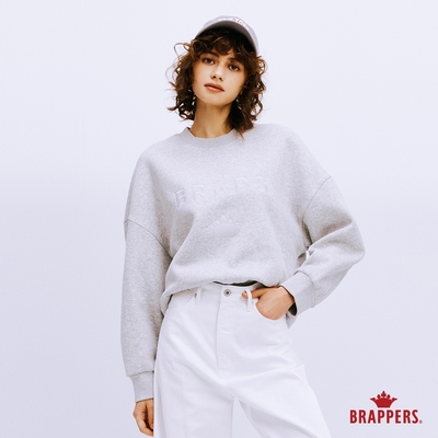 BRAPPERS 女款 BRAPS繡花圓領厚T-花灰