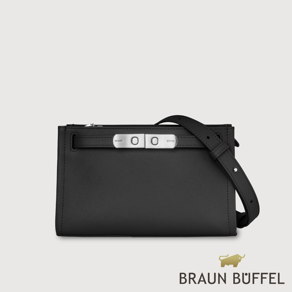 【BRAUN BUFFEL 德國小金牛】台灣總代理 尤妮爾 斜背包-黑色/BF867-11-BK