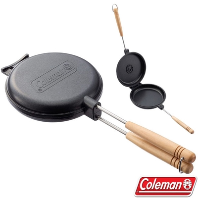 【Coleman】輕量 可拆式雙平底鍋(僅560g).煎鍋.不沾鍋.帶蓋烤盤 CM-38934