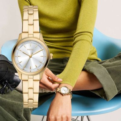 FOSSIL Harlow 復古三針女錶 BQW8018 錶徑30MM