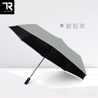 【TDN】超大傘面安全中棒SRS反光降溫防曬自動開收傘B6672N 岩石灰