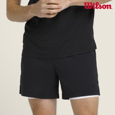 【Wilson威爾森】Tennis Volley Short 6in 男款 服飾 短褲 黑色