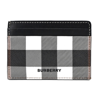 BURBERRY 巴寶莉 經典格紋環保帆布卡片夾(黑色)