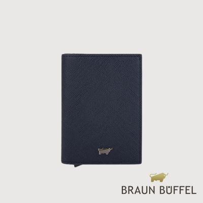 【BRAUN BUFFEL 德國小金牛】台灣總代理 瑾-B 名片夾-深藍色/BF709-123-DB