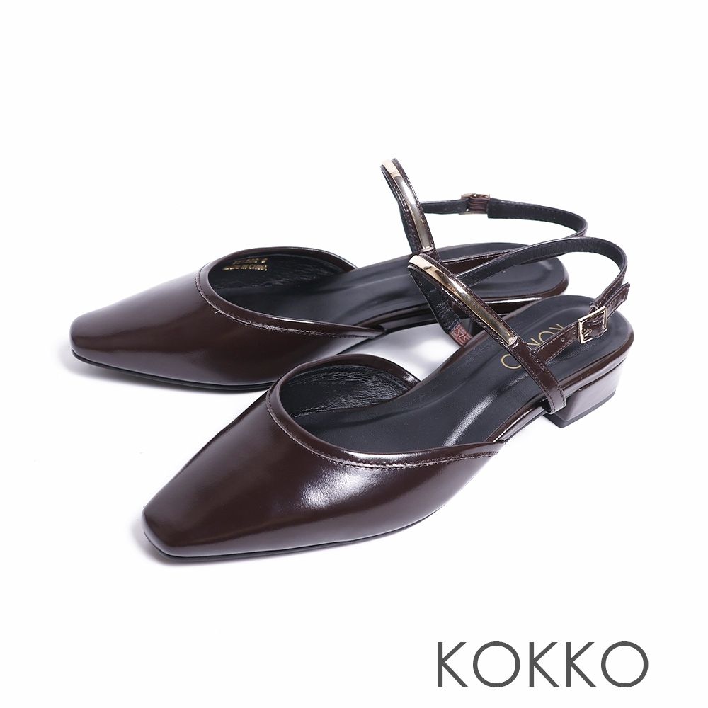 KOKKO唯美簡約後拉帶包鞋深咖色