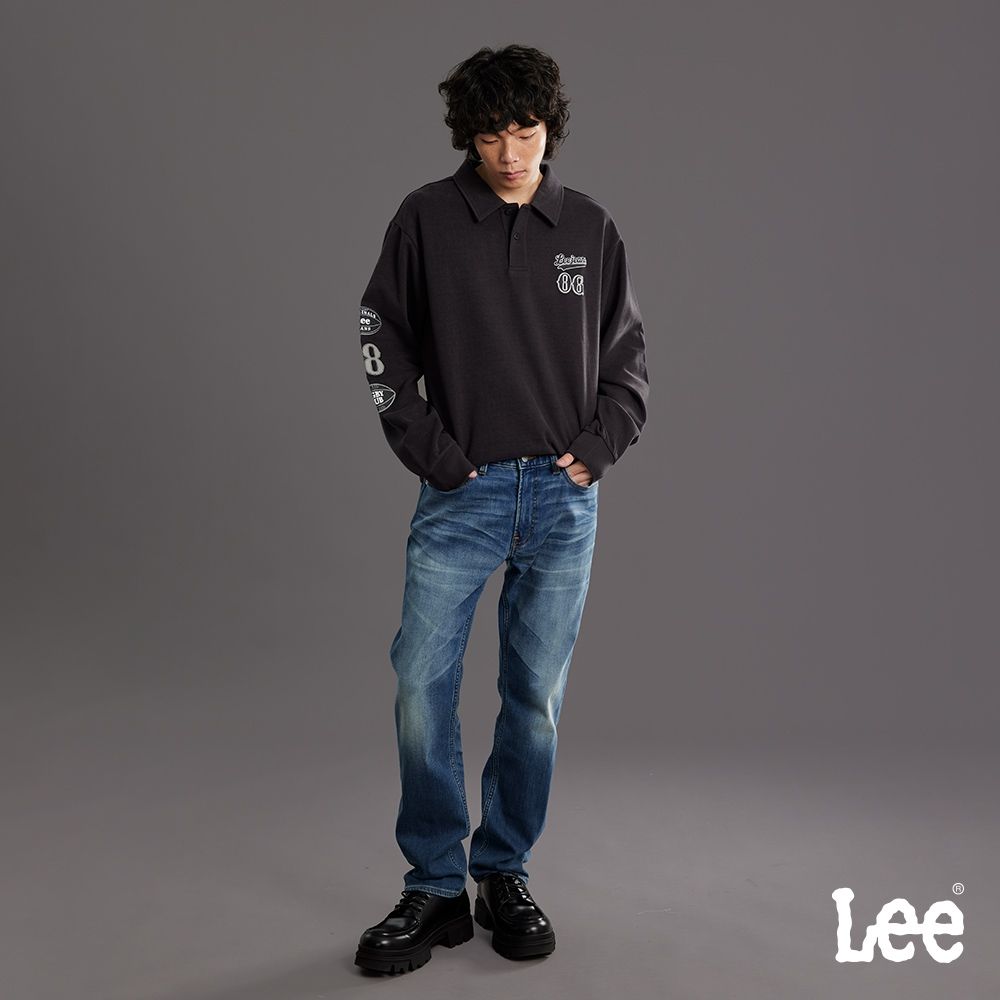 Lee 男款 726 中腰標準直筒牛仔褲 中藍洗水 LB617117073