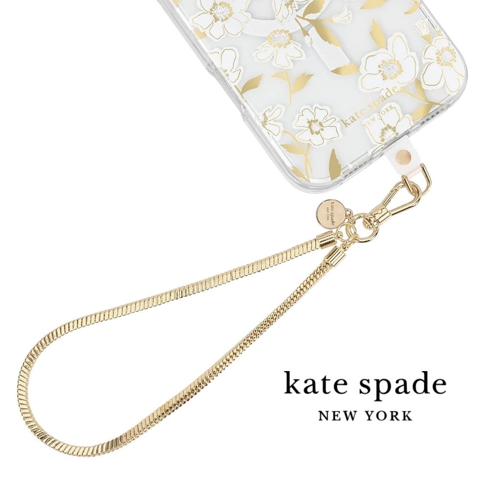 【kate spade】精品手機掛鍊 金色