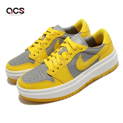 Nike 休閒鞋 Wmns Air Jordan 1 Elevate Low 女鞋 黃 灰 厚底 AJ1 喬丹 DH7004-017