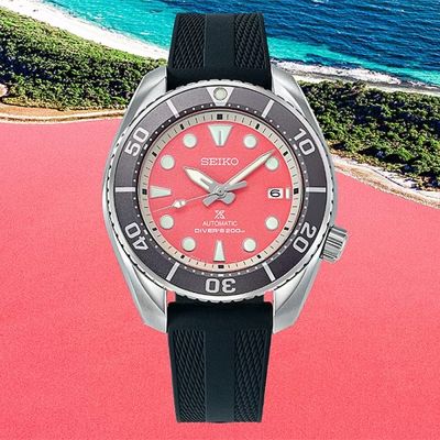 SEIKO 精工 Prospex 亞洲限量款 澳洲粉紅湖 200米潛水機械錶 開學換新季 送禮推薦-45mm(SPB541J1/6R35-03L0P) SK045