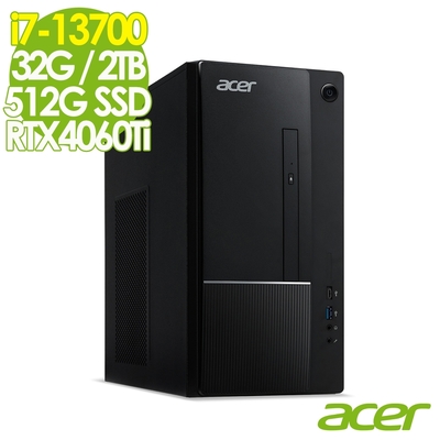 Acer 宏碁 Aspire TC-1770 家用電腦 (i7-13700/32G/2TB+512SSD/RTX4060Ti-8G/W11)