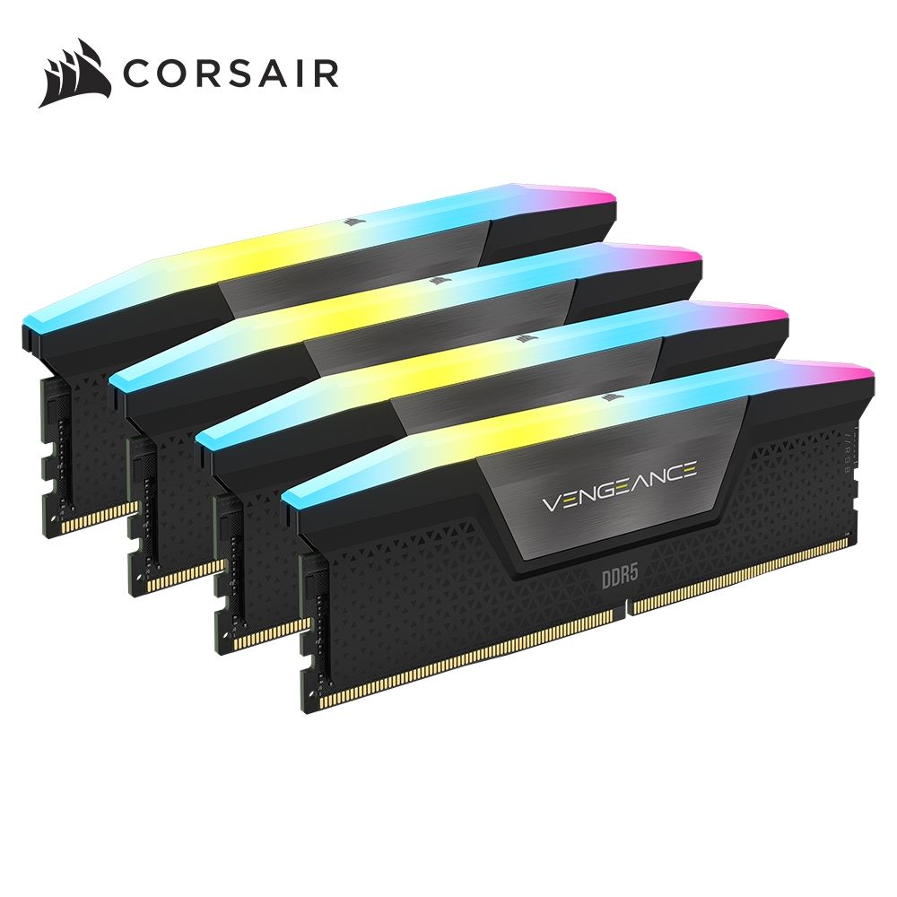 【CORSAIR 海盜船】Vengeance RGB 黑 192GB(48Gx4) DDR5-5200/CL38 (CMH192GX5M4B5200C38)