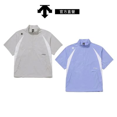 【DESCENTE】迪桑特 BTF TEAM 男士 英國鐵人三項隊聯名款 上衣 短袖運動外套 (灰色/藍色)