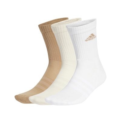 adidas 休閒襪 Cushioned Amorti 襪子 中筒 長襪 童襪 奶茶色 白 棕 3雙入 愛迪達 JC9383