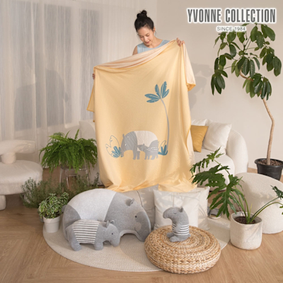 YVONNE 以旺傢飾 馬來貘 單人薄紗毯-盛夏黃