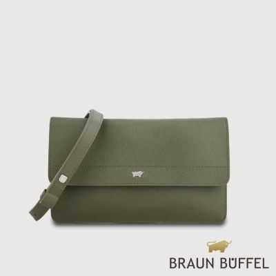 【BRAUN BUFFEL 德國小金牛】台灣總代理 依雅娜-A 萬用包-海藻綠/BF872-713-SP