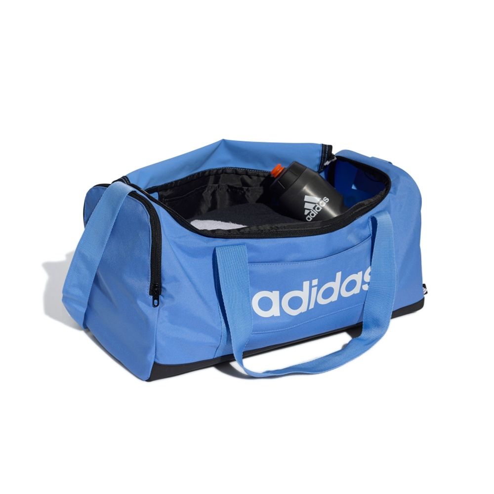 Adidas Linear Duffel S 藍色可調式內層拉鍊戶外運動健身包JX9040 | 後