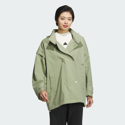 【adidas 愛迪達】 LUXFLOW 連帽風衣外套 女 JG8166