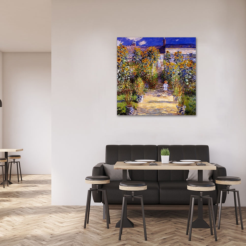 御畫房 莫奈的花園 國家一級畫師手繪油畫80×80cm(VF-171)
