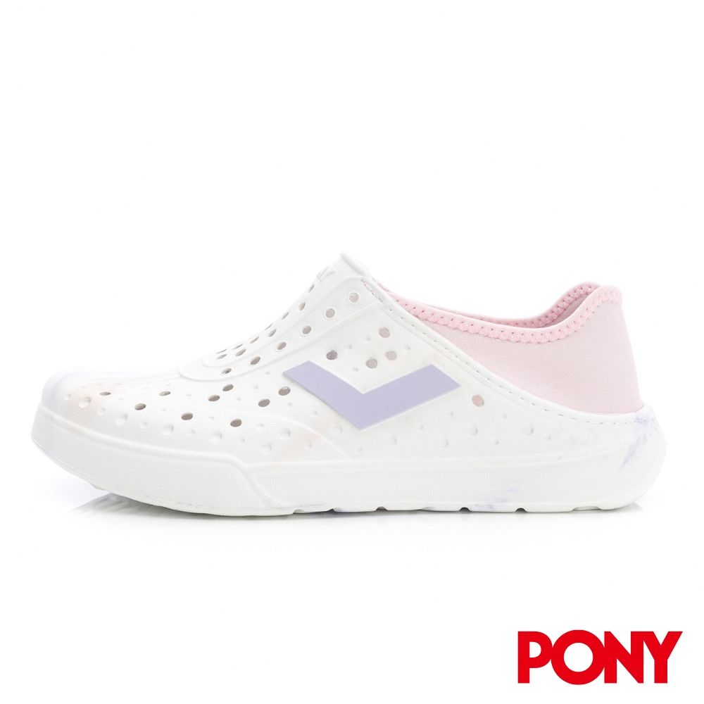 【PONY】(寬楦) ENJOY 輕量洞洞鞋 男女 中性款 拖鞋 雨鞋 水鞋 藝術渲染 熱銷回歸 - 三色 (渲染粉)