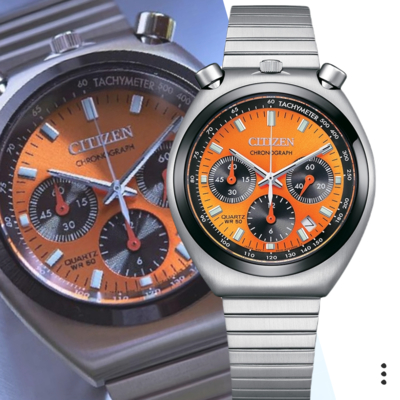 CITIZEN 星辰 Chronograph Tsunokurono 50週年 熊貓計時腕錶 AN3660-81X 牛頭錶