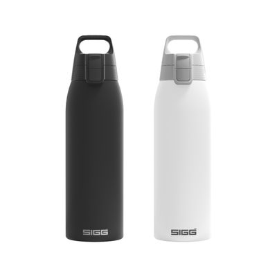 【瑞士百年SIGG】Shield 超輕量彈蓋保溫瓶1000ml -深夜黑/雪蓋白