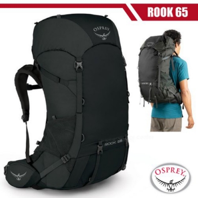 OSPREY 男新款 Rook 65 專業輕量透氣登山背包 黑 R