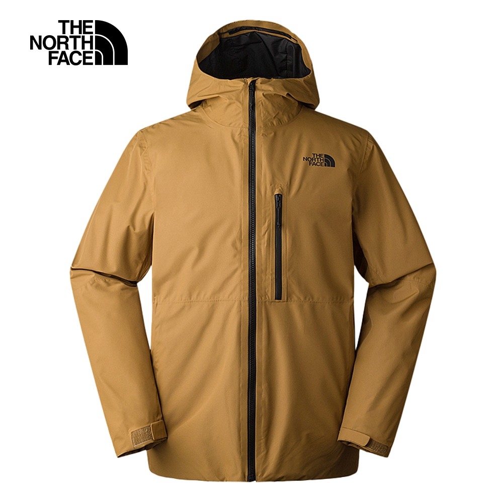 The North Face 官方旗艦】北面男款棕色防水透氣保暖連帽三合一外套